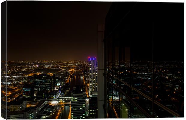 Reflections In The Night Canvas Print by Paul Shears Photogr