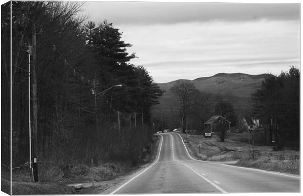 long road home B&W Canvas Print by anthony pallazola