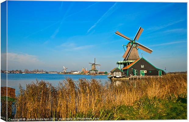 Windmills on De Zaan Canvas Print by Jonah Anderson Photography