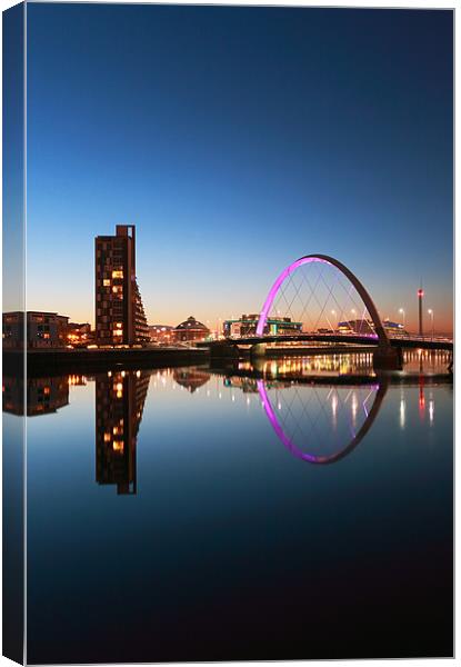 Glasgow Clyde arc reflection Canvas Print by Grant Glendinning