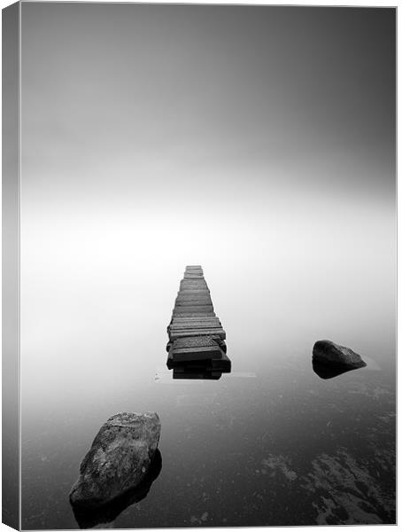 Old Jetty in the mist Canvas Print by Grant Glendinning