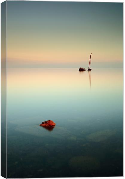 Flat calm shipwreck Canvas Print by Grant Glendinning