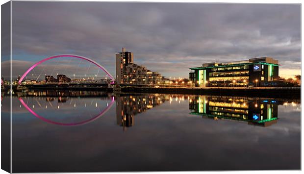 Glasgow Clyde Reflections Canvas Print by Grant Glendinning