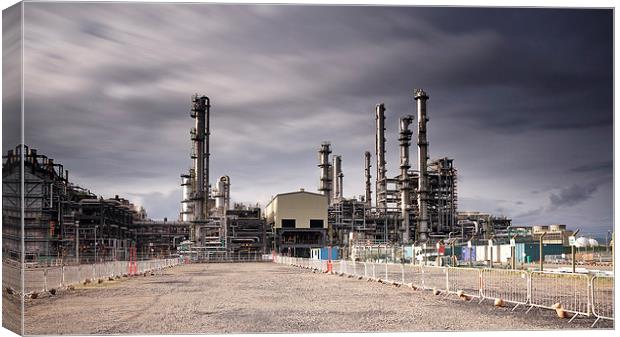 Oil Refinery Canvas Print by Grant Glendinning