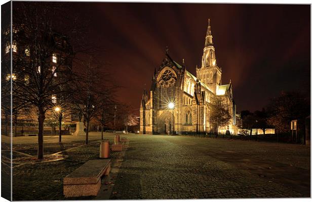 Glasgow Cathedral Night Canvas Print by Grant Glendinning