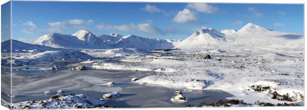 Black Mount Winter Panorama Canvas Print by Grant Glendinning