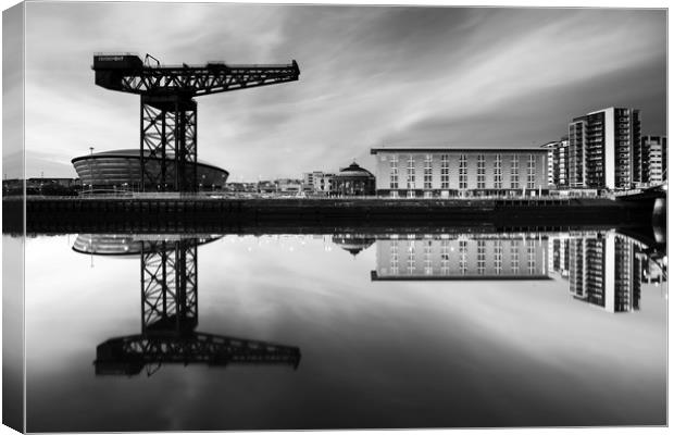 Clyde Waterfront Mono Canvas Print by Grant Glendinning
