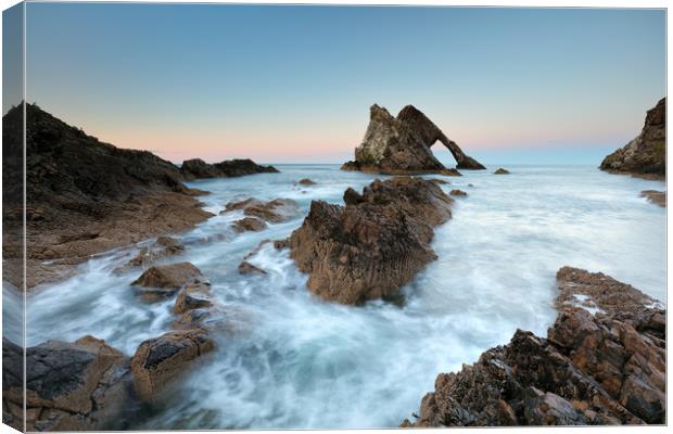 Sunset at Bow Fiddle Rock Canvas Print by Grant Glendinning
