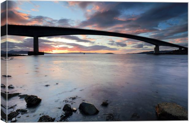 Isle of Skye Bridge Sunset Canvas Print by Grant Glendinning