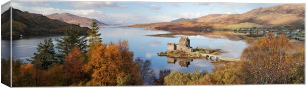 Eilean Donan Castle Pano in Autumn Canvas Print by Grant Glendinning