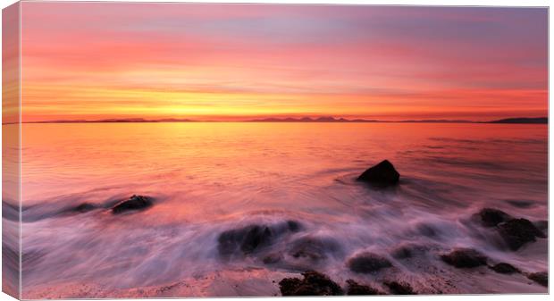 Kintyre Rocky Coast Sunset  Canvas Print by Grant Glendinning