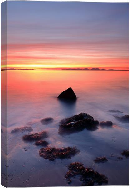 Coastal Sunset Kintyre Canvas Print by Grant Glendinning