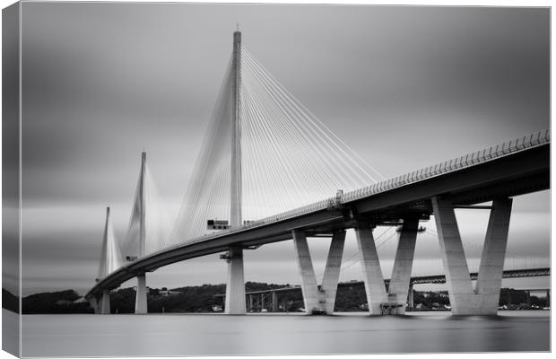 Queensferry Crossing bw Canvas Print by Grant Glendinning