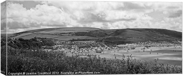 Woolacombe in mono Canvas Print by Joanne Crockford