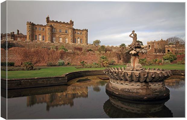 Culzean Castle, Stables and Fountain Canvas Print by Maria Gaellman