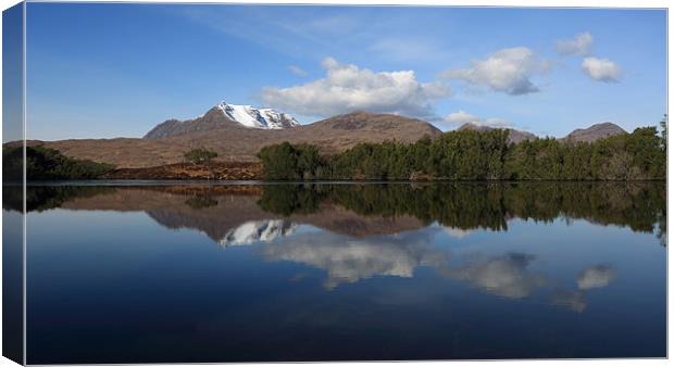 Loch Cul Drommanan with Mountain Reflection Canvas Print by Maria Gaellman