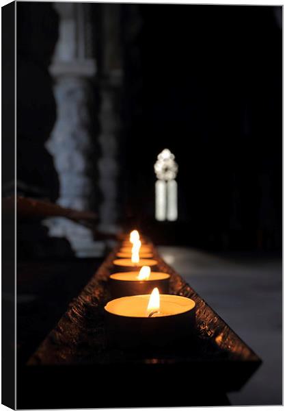 St Conans Kirk - Prayers Candles (interior) Canvas Print by Maria Gaellman