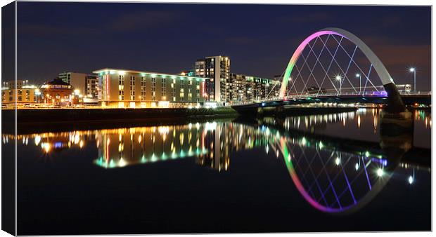 Glasgow Clyde Arc Bridge at Twilight Canvas Print by Maria Gaellman