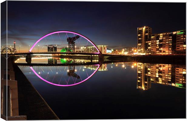 Glasgow Clyde Arc Bridge at Twilight Canvas Print by Maria Gaellman