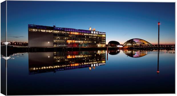 Glasgow River Clyde Reflections at Twilight Canvas Print by Maria Gaellman