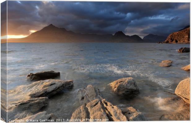 Cuillins at Sunset Canvas Print by Maria Gaellman