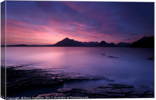Cuillins at Sunset Canvas Print by Maria Gaellman