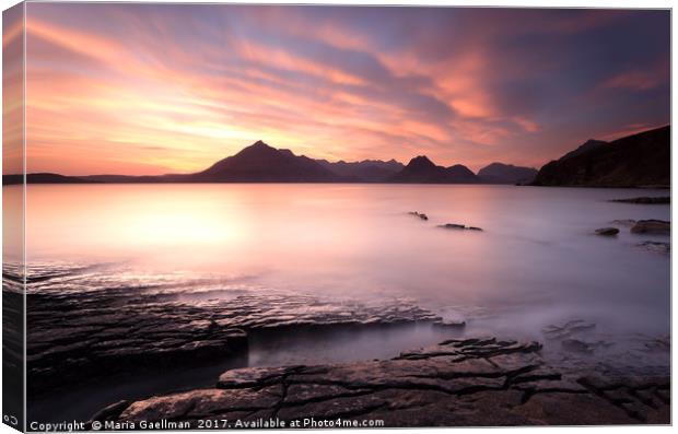 Elgol Sunset Canvas Print by Maria Gaellman