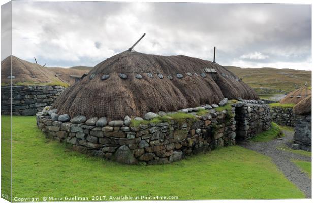 Thatched Blackhouse, Isle of Lewis Canvas Print by Maria Gaellman