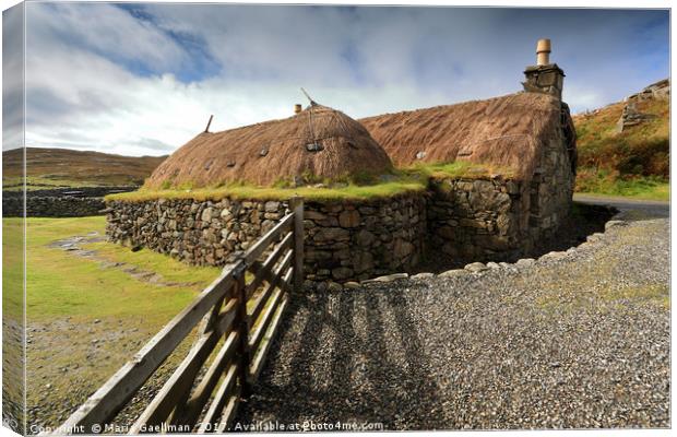 Thatched Blackhouse, Isle of Lewis Canvas Print by Maria Gaellman