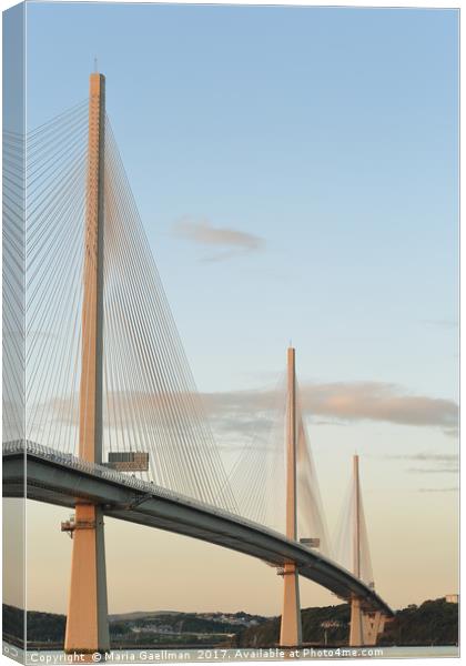 Queensferry Crossing at Sunset Canvas Print by Maria Gaellman