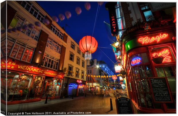 Night in Chinatown, London Canvas Print by Tom Holbourn