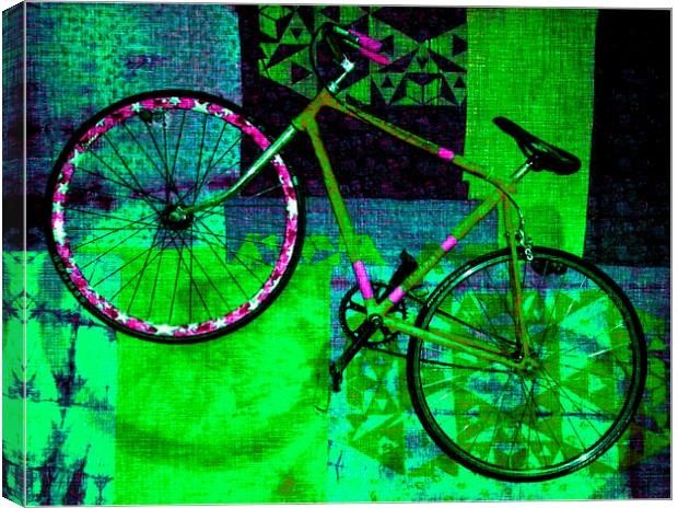 BICYCLE ON THE WALL Canvas Print by Jacque Mckenzie