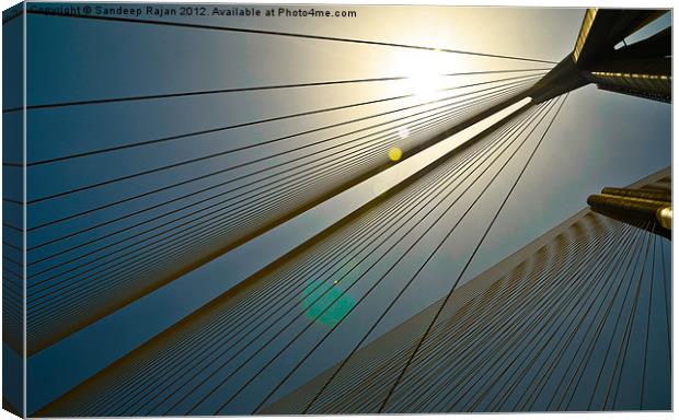 Gleam of the cables Canvas Print by Sandeep Rajan