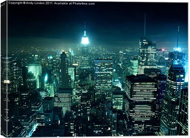 New York City at night Canvas Print by Andy Linden