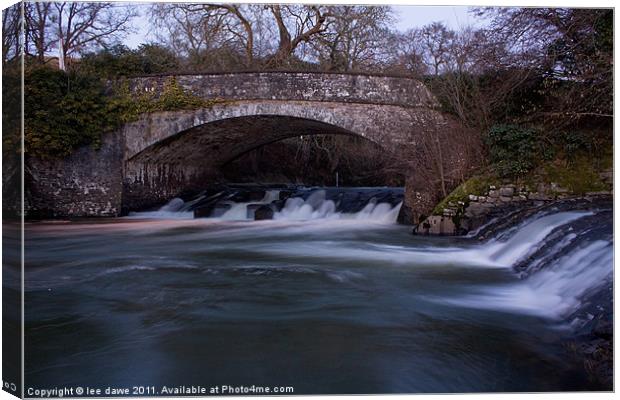 Eggesford weir pool Canvas Print by Images of Devon