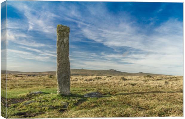 Dartmoor Standing Stone Canvas Print by Images of Devon