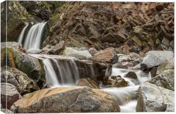 Speaks Mill Mouth Waterfall Canvas Print by Images of Devon