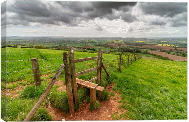 Raddon Hill, Devon. Canvas Print by Images of Devon