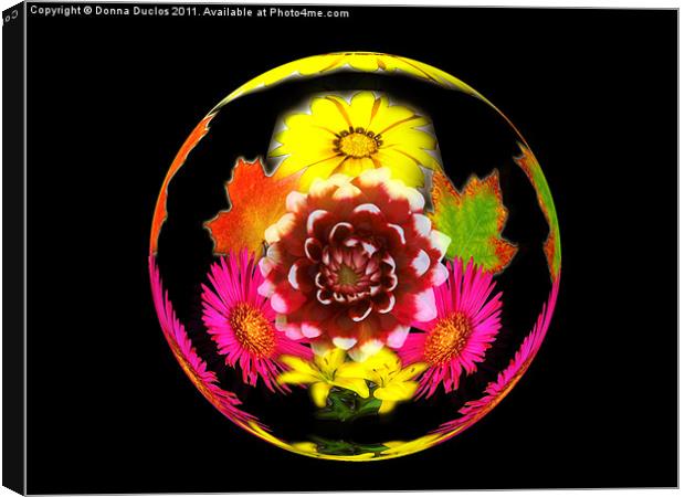 Flower Sphere Canvas Print by Donna Duclos