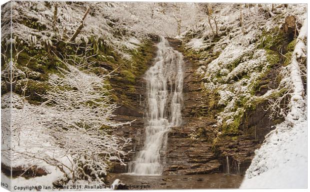 Snow Covered Waterfall Canvas Print by Ian Collins