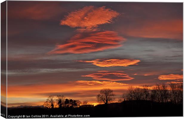 Wavecloud Sunset Canvas Print by Ian Collins