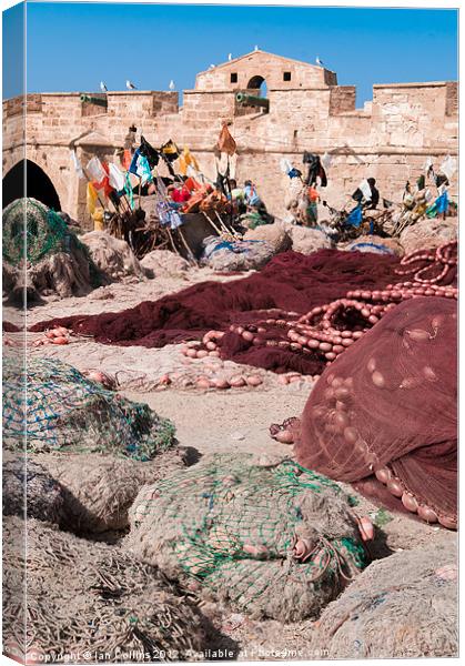Essaouira Fishing nets Canvas Print by Ian Collins