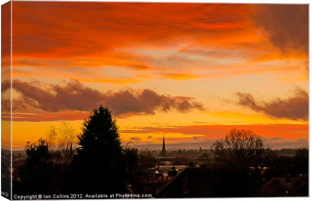 Hereford City Sunset Canvas Print by Ian Collins