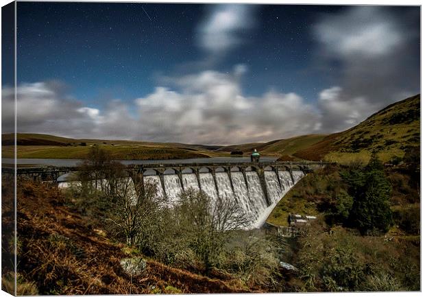 Elan Valley by Moonlight Canvas Print by Ian Collins