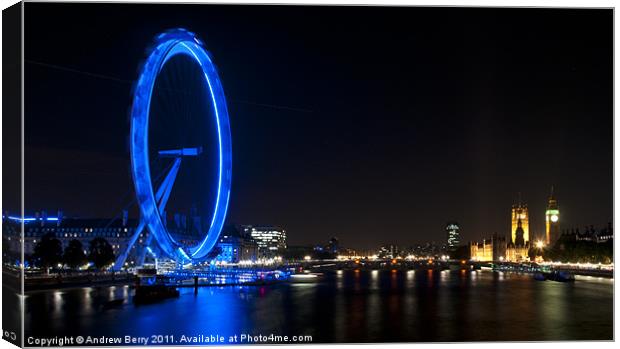 London Sights at Night Canvas Print by Andrew Berry