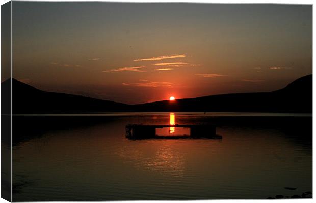 Sunset over Glossop Reservoir Canvas Print by Jack Jacovou Travellingjour