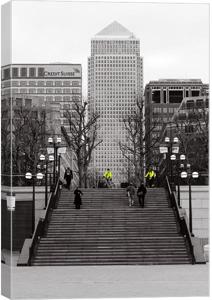 Stair way to Canary Wharf  Canvas Print by Jack Jacovou Travellingjour