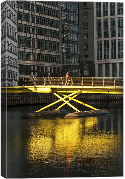 West India Quay Jogger Canvas Print by Jack Jacovou Travellingjour