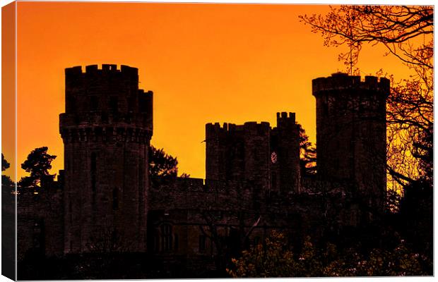 Warwick Castle at sunset Canvas Print by Jack Jacovou Travellingjour