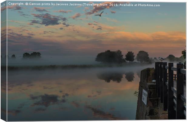 river trent sunrise  Canvas Print by Jack Jacovou Travellingjour